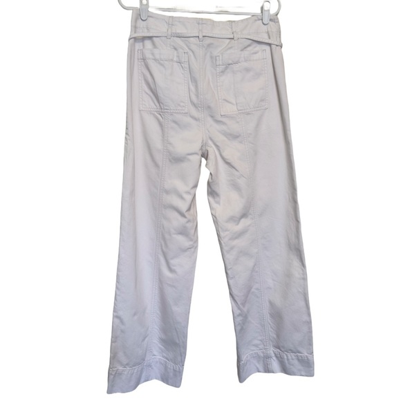 Loft -White drawstring wide leg pants with button waist with tie Women’s Size 8 - Picture 5 of 6